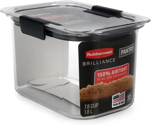 Vista 17 de Rubbermaid Brilliance - Recipientes de almacenamiento de alimentos, juego de 4 (8 piezas), sin BPA, transparentes, herméticos