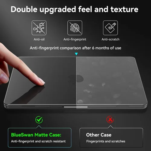 Vista 3 de BlueSwan Funda para MacBook Air de 15 pulgadas, M5 M4 M3 M2 2026-2023 A3448 A3241 A3114 A2941, 100% combinación de color de laptop, fácil de poner