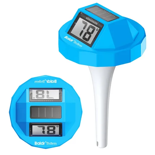 Vista 8 de BaldrTherm Termómetro flotante digital para piscina, termómetro solar para piscina, antiempañamiento de alta precisión con pantalla de visualización