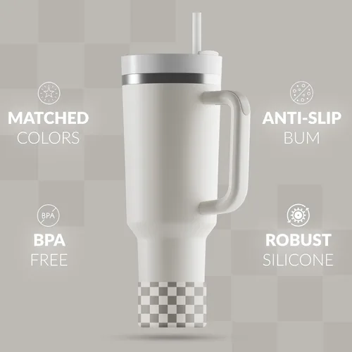 Vista 3 de REUZBL Funda de silicona para botellas Stanley de 20-40oz, termos Hydro Flask, termos Simple Modern, termo Iron Flask, termos similares, accesorio