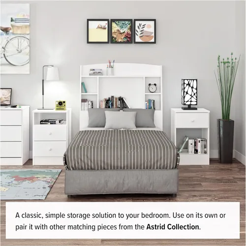 Vista 7 de Prepac Astrid Simplistic - Cómoda de 4 cajones para dormitorio, cómoda funcional para dormitorio, cómoda de 18.25 pulgadas de profundidad x 30 Blanco