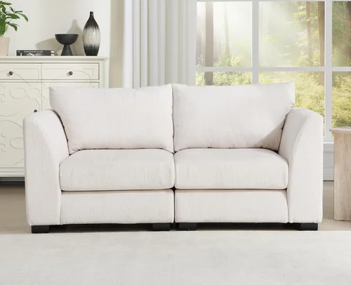 Vista 21 de EALSON Sofá modular seccional asiento medio sofá modular de piel sintética Asiento individual pieza seccional con funda extraíble marrón