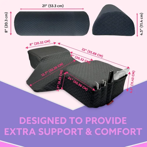 Vista 3 de Almohada de cabeza + almohada de piernas Almohada curvada de espuma viscoelástica con soporte para cuello y espalda Almohada de refuerzo