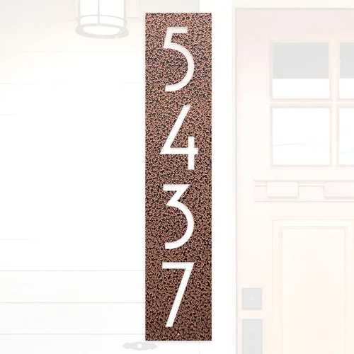 Vista 2 de Metal Vertical House Number Sign Mid Century Modern Address Plaque Retro Style Address Sign Handmade Vertical House Numbers