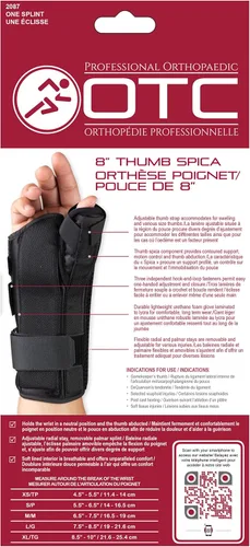 Vista 8 de OTC OTC - Férula de muñeca para pulgar, 8 pulgadas para adulto, ligera, transpirable, talla XS