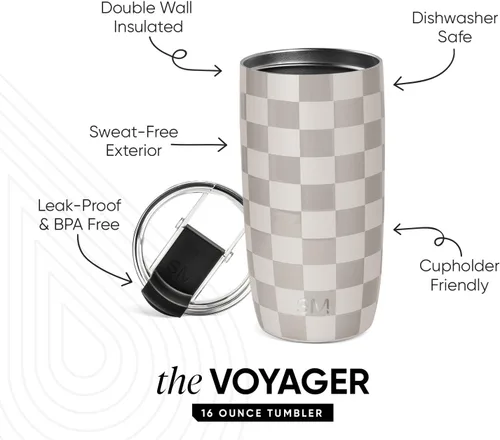 Vista 61 de Simple Modern Taza de café de viaje Tumbler con tapa abatible Reutilizable, aislada, de acero inoxidable, taza de café helado Cold Brew, termo