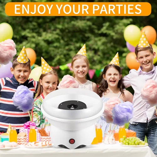 Vista 6 de Mini Máquina de Algodón de Azúcar, Incluye Cuchara de Azúcar, Palitos Máquina de Algodón de Azúcar para Fiesta de Cumpleaños, Regalos, Usos