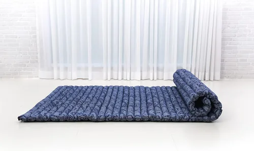 Vista 544 de Leewadee colchón tailandés enrollable para cama de invitados, tapete de yoga, para masaje tailandés, ecológico, orgánico y natural.