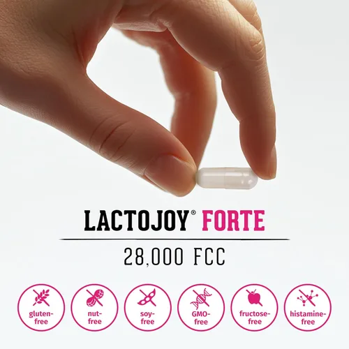 Vista 7 de LactoJoy Forte 28,000 FCC - Cápsulas de lactasa con efecto 6h Depot - Paquete de recarga de 140 cápsulas veganas - Lactasa de acción rápida de larga