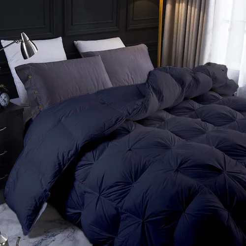 Vista 16 de Aqua Down Alternative Pinch Comforter- Twin Size 68 x 86 Inches 1 Piece All-Season Duvet Insert, 650-GSM with Corner Tabs 100% Egyptian Cotton