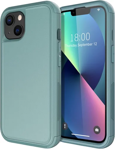 Vista 11 de Diverbox - Funda para iPhone 13 a prueba de golpes, caídas y polvo, funda de protección resistente para iPhone 13 de Apple, color negro