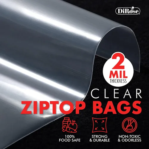 Vista 3 de DiRose - Bolsas de plástico transparente con cierre resellables con cremallera, resistentes, gruesas, resistentes, para organizar, viajar, enviar