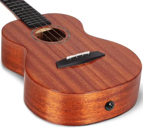 Vista 7 de Enya EUC-MAD EQ Ukelele de concierto con captador, tapa de caoba brillante sólida de color original de 23 pulgadas con funda de concierto acolchada