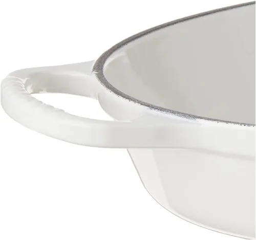 Vista 4 de Le Creuset Signature - Panadería ovalada de hierro fundido esmaltado, 3 cuartos de galón., Blanco