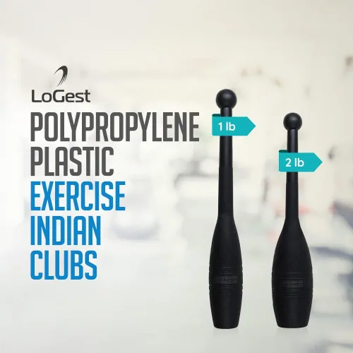 Vista 7 de Logest Mace - Club de ejercicios indios de plástico resistente, disponibles en 1 libra y 2 libras, juego de 2 perfectos para entrenamiento