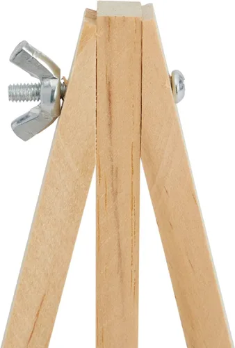 Vista 7 de Juvale Mini caballete de 7 pulgadas, madera de loto marrón claro, paquete de 6, soporte de exhibición de mesa y escritorio, soporte para tarjetas