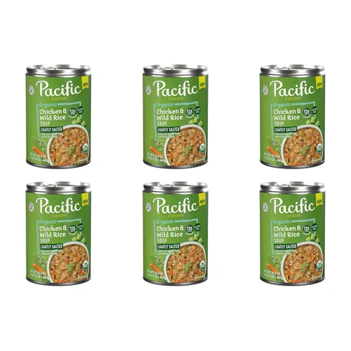 Vista 7 de Pacific Foods Caldo de pollo orgánico con arroz salvaje, lata de 16.3 oz (paquete de 6)