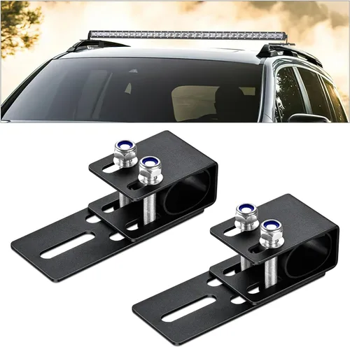 Nilight Soporte de barra de luz LED, soporte de montaje antideslizante para SUV, todoterreno, vehículos con portaequipajes, color negro