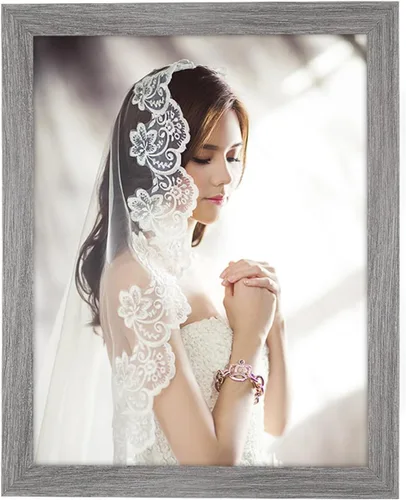 Vista 33 de Marco de 8 x 24 pulgadas de madera natural con veta rústica, marco de 24 x 8 pulgadas en color beige, marco para colgar pósteres de arte, marco de 8