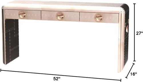 Vista 2 de NauticalMart Tablas de consola industriales de la tabla de consola del aviador, decoración casera estrecha de la tabla