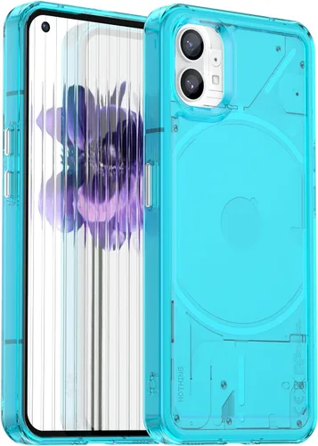 Funda transparente para Nothing Phone 1, TPU suave a prueba de golpes, transparente a prueba de golpes, color azul