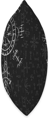 Vista 2 de Celtic Lucky Charm Viking Compass Vegvísir - Almohada de peluche celta Vegvisir