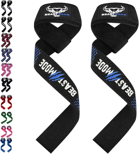 Vista 15 de BEAST RAGE Correas de muñeca de levantamiento para levantamiento de pesas, correas de levantamiento de pesas, agarre de gimnasio, entrenamientos