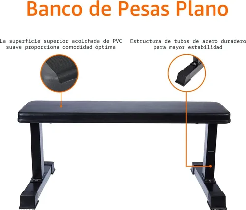 Vista 4 de Yaxa Basics Banco de pesas plano, negro