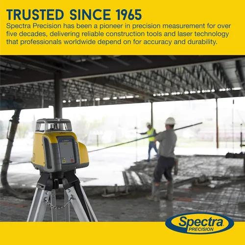 Vista 6 de Spectra Precision LL300N-2 Kit láser giratorio autonivelante con trípode, GR152 Professional - Caja del sistema - Varilla de grado (pulgadas)