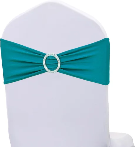 Vista 9 de Bandas elásticas de elastano negras para silla, 50 unidades, bandas elásticas para sillas con hebillas deslizantes, lazos elásticos universales