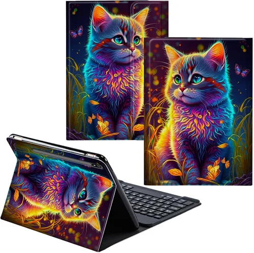 Vista 12 de Funda para Samsung Galaxy Tab S6 Lite 2022/2020 Teclado inalámbrico desmontable y cubierta de soporte de piel sintética Funda protectora