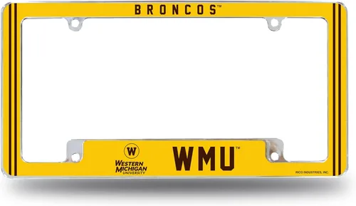 Vista 16 de Rico Industries Marco cromado de la NCAA de 12 x 6 pulgadas, marco cromado para placa de automóvil, camión, SUV