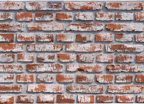 Vista 2 de Paneles de ladrillo sintético, paneles de pared 3D para interiores y exteriores, pared artificial (32 pies cuadrados/caja, rojo con blanco lavado)