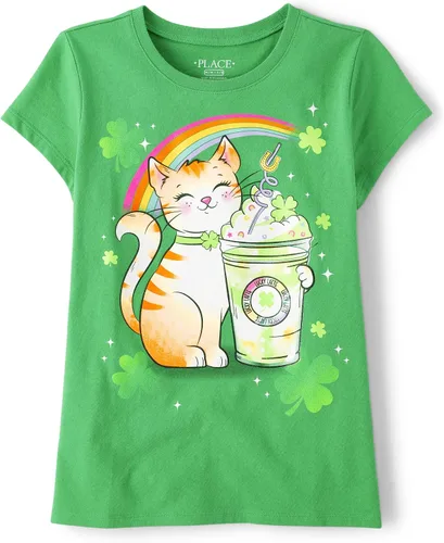 Vista 9 de The Children's Place Girls' Short Sleeve Graphic T-Shirt