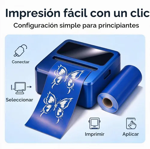 Vista 7 de Impresora portátil de transferencia de tatuajes, azul
