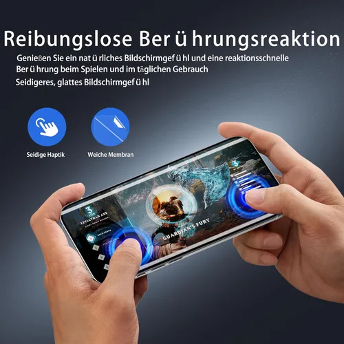 Vista 7 de Paquete de 3 protectores de pantalla de TPU para Samsung Galaxy Note10 + / Note 10 Plus, desbloqueo de huellas dactilares, transparente HD