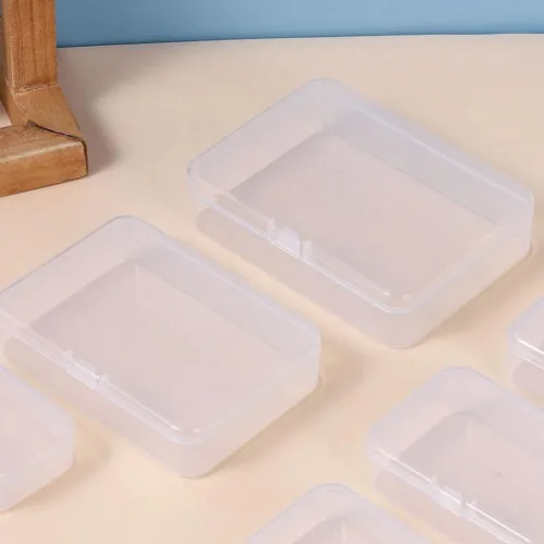 Vista 7 de SEWACC 5 recipientes de almacenamiento de plástico pequeños rectángulo transparente, caja organizadora de cuentas, caja de herramientas, organizador