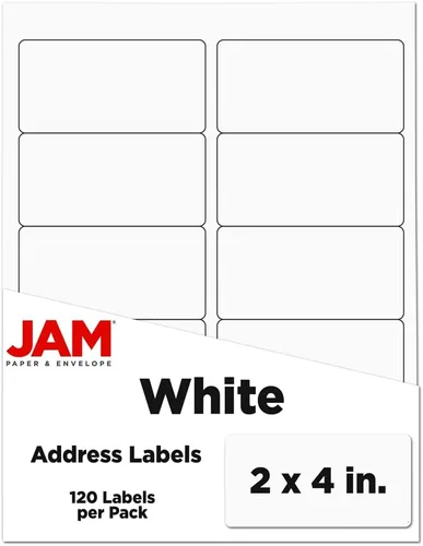 Vista 75 de Etiquetas de dirección de envío JAM PAPER - Grandes - 3 1/3 x 4 - Azul - 120/Paquete