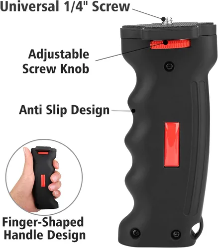 Vista 2 de Camera Handle Grip,1/4" Camera Handheld Stabilizer with Wrist Strap,Chromlives Handle Grip Support Mount for DSLR Camcorder Smartphone Action
