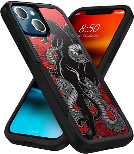 Vista 19 de CasesOnDeck Grip Case Compatible with Apple iPhone 14 (6.1") / iPhone 14 Case [Dual Tactical] Slim Heavy Duty Heavy Duty Case Black Matte (Astronaut)