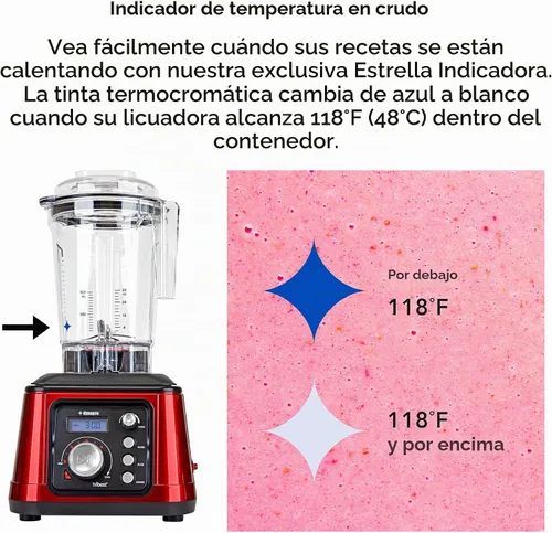Vista 14 de [Usado] Tribest Dynapro DPS-2250 Licuadora de alta velocidad de 2.5 HP con aspiradora, certificado comercialmente, rojo, tamaño único