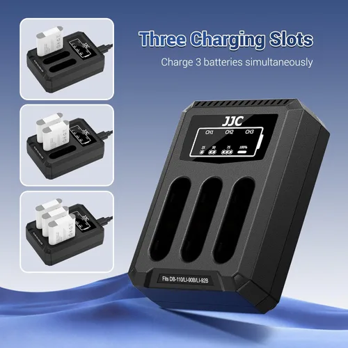 Vista 4 de Cargador USB de batería múltiple DB-120 actualizado con puerto USB-C, para Ricoh GR IV GRIV GR4 GR IV HDF GR IV monocromo, cargador para accesorios