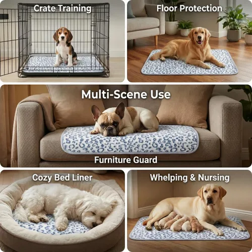 Vista 7 de Qeils Almohadillas reutilizables para cachorros, paquete de 2 almohadillas lavables para orina para perros, almohadilla antideslizante impermeable