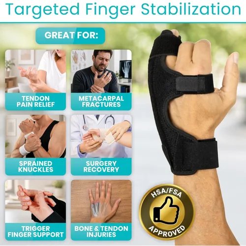 Vista 3 de Vive Bóxer - Soporte para férula de dedo, soporte para meñique, anillo, metacarpianos medios y nudillos, soporte de mano ajustable derecha