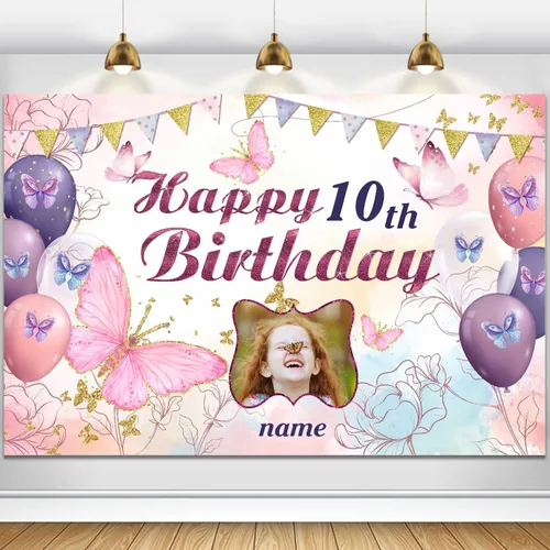 Vista 12 de Decoraciones de cumpleaños de unicornio personalizadas para niñas, pancarta de cumpleaños de unicornio, decoración de cumpleaños de princesa
