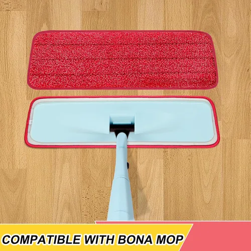 Vista 2 de Almohadillas reutilizables de 16.5 pulgadas, cabezales de repuesto de trapeador de microfibra para mopas húmedas y secas, compatibles con el sistema