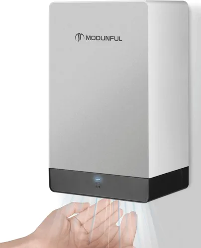 Vista 10 de modunful Secadores de manos compactos para baños, secador de manos turbo comercial de 110 V con doble flujo de aire y bajo ruido, gris oscuro