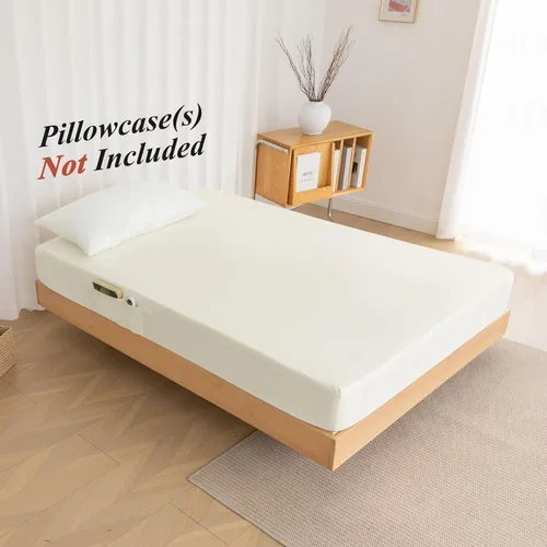 Vista 6 de Sábana bajera ajustable individual solamente – Microfibra premium 1800 súper suave y acogedora, resistente a arrugas, decoloración y encogimiento