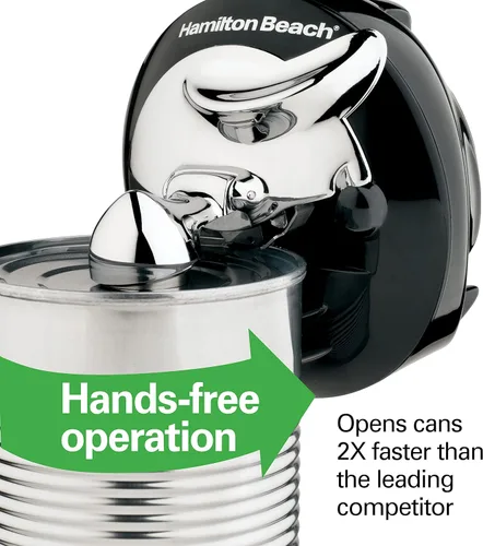 Vista 3 de Abrelatas eléctrico Hamilton Beach Walk 'n Cut para cocina, uso en cualquier tamaño, automático y manos libres, inalámbrico y recargable, cuchilla