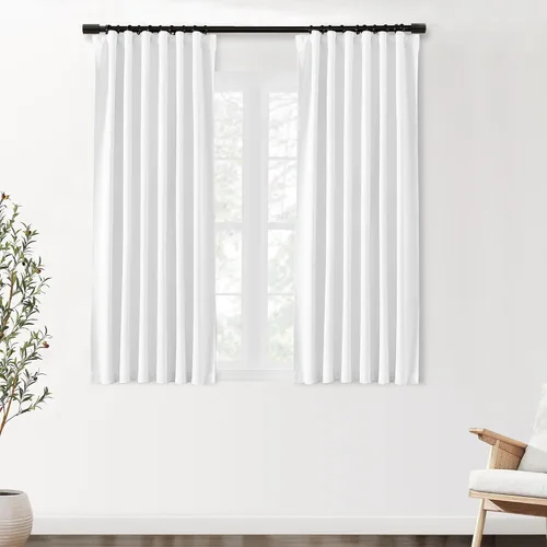 Vista 67 de SHINELAND Cortinas opacas de arándano borgoña de 102 pulgadas de largo, juego de 2 paneles para puerta corrediza de cristal, sala de estar, cortinas